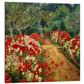 Alubild Gartenweg mit Phloxbeet, 1910 - Philipp Franck