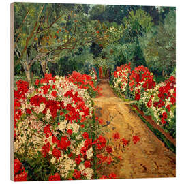 Holzbild Gartenweg mit Phloxbeet, 1910 - Philipp Franck