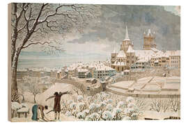 Holzbild Lausanne unter Schnee, 1830