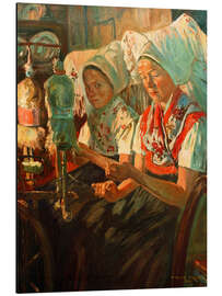 Aluminium print Women From the Spreewald Spinning, 1907 - Philipp Franck