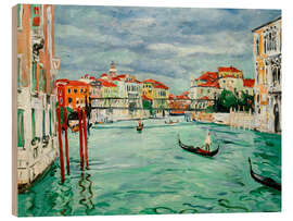 Holzbild Kanal mit Gondeln, 1925 - Philipp Franck