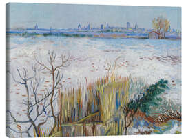 Leinwandbild Verschneite Landschaft mit Arles im Hintergrund, 1888 - Vincent van Gogh