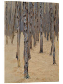 Acrylglasbild Nadelwald im Schnee