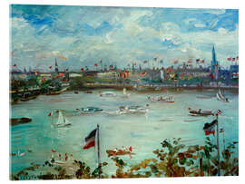 Acrylglasbild Neuer Jungfernstieg über die Binnenalster am Kaisertag, 1911 - Lovis Corinth