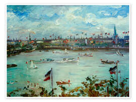 Wandbild Neuer Jungfernstieg über die Binnenalster am Kaisertag, 1911 - Lovis Corinth