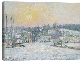 Leinwandbild Blick auf Bazincourt, Schnee, Sonnenuntergang, 1892 - Camille Pissarro