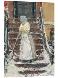 Acrylic print Sweeping Snow - Frederick Childe Hassam