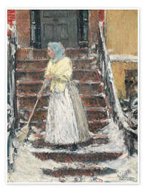 Wandbild Schnee fegen - Frederick Childe Hassam