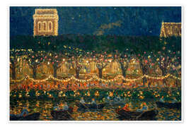 Wandbild Abend am Uhlenhorster Fährhaus - Ernst Eitner