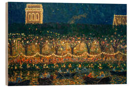 Holzbild Abend am Uhlenhorster Fährhaus - Ernst Eitner