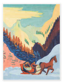 Wandbild Schlittenfahrt im Schnee, 1929 - Ernst Ludwig Kirchner