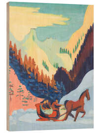 Holzbild Schlittenfahrt im Schnee, 1929 - Ernst Ludwig Kirchner