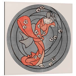 Aluminium print Geisha in a Red Kimono - Asai Chū