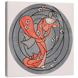 Leinwandbild Geisha im roten Kimono - Asai Chū