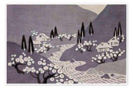 Wandbild Japanisches Dorf - Asai Chū