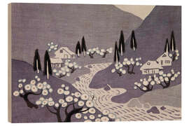 Holzbild Japanisches Dorf - Asai Chū