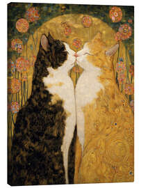 Leinwandbild Der Kuss, gewoben in Pelz und Licht - DejaReve