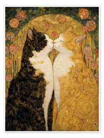 Wandbild Der Kuss, gewoben in Pelz und Licht - DejaReve