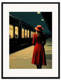 Gerahmter Kunstdruck Endstation Sehnsucht - Hommage an E. Hopper