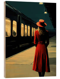 Holzbild Enstation Sehnsucht - Hommage an E. Hopper