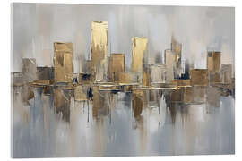 Acrylglasbild Goldene Stadtlandschaft - Mango Art