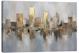 Leinwandbild Goldene Stadtlandschaft - Mango Art