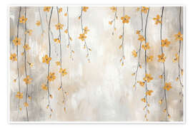 Poster Goldene Blüten - Mango Art