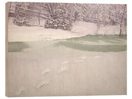 Holzbild Neugefallener Schnee, 1909 - Gustaf Edolf Fjæstad