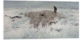 Acrylglasbild Schafherde im Schnee, 1888