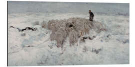 Alubild Schafherde im Schnee, 1888