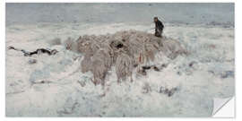 Wandsticker Schafherde im Schnee, 1888
