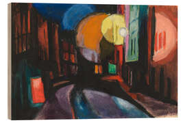 Holzbild Stadtbild bei Nacht - Oscar Florianus Bluemner