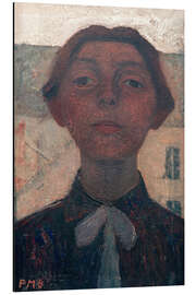 Aluminium print Self-portrait before window view on Parisian houses, 1900 - Paula Modersohn-Becker