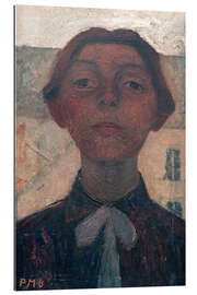 Quadro em plexi-alumínio Self-portrait before window view on Parisian houses, 1900 - Paula Modersohn-Becker