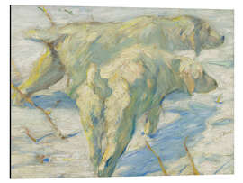 Print på aluminium Siberian Dogs in the Snow, 1910 - Franz Marc
