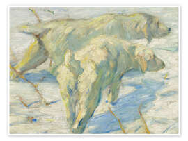 Wandbild Sibirische Hunde im Schnee, 1910 - Franz Marc
