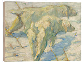 Holzbild Sibirische Hunde im Schnee, 1910 - Franz Marc