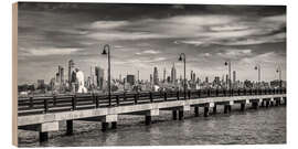 Holzbild Manhattan Panorama Skyline vom Hudson River - Melanie Viola