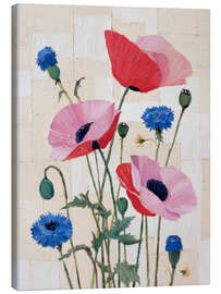 Leinwandbild Pastellfarbene Mohnblumen - DejaReve