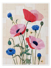 Poster Pastellfarbene Mohnblumen - DejaReve