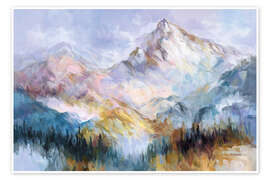 Poster Farbenfrohe Bergimpressionen - Leon Devenice