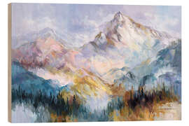 Holzbild Farbenfrohe Bergimpressionen - Leon Devenice