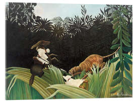 Acrylglasbild Pfadfinder von einem Tiger angegriffen, 1904 - Henri Rousseau