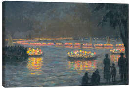Leinwandbild Lampionkorso auf der Au Enalster, 1900 - Ernst Eitner