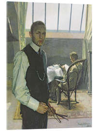 Quadro em acrílico Self-portrait in the studio - Franz Nölken, 1904 - Franz Nölken