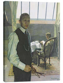 Leinwandbild Selbstporträt im Atelier - Franz Nölken, 1904 - Franz Nölken