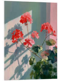 Acrylglasbild Geranie im sanften Licht - DejaReve