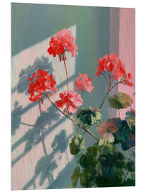 Foam board print Geranium Under Soft Light