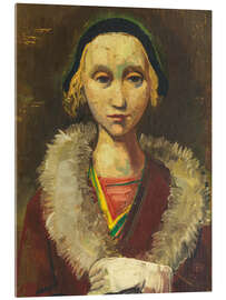 Quadro em acrílico Girl with a fur coat and hat, A Female Portrait - Karl Hofer