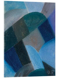 Acrylglasbild Abstrakte Komposition in Blau - Otto Freundlich